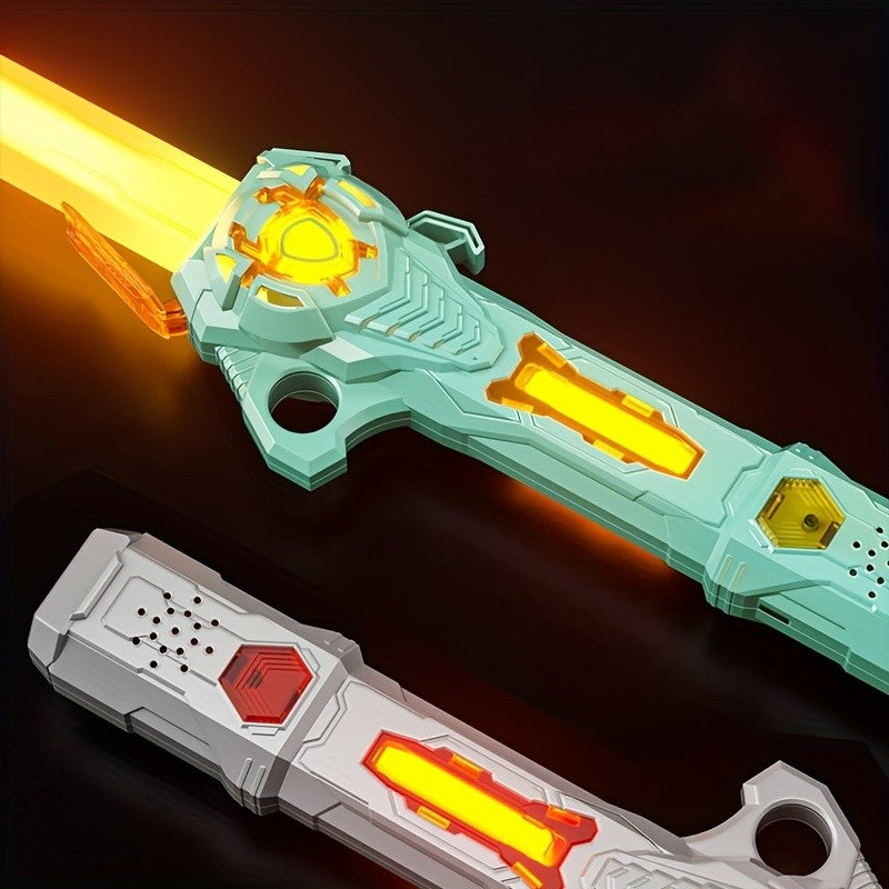 Light Up Saber RGB 16 Colors Rechargeable Light Sword with Gravity Sensor Sound Effects 2-in-1 Flashing Stick Space Sword Costume Toy
