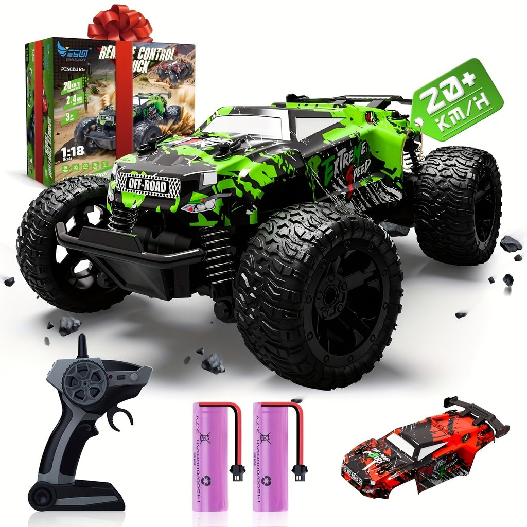 LED RC Off-Road Car for Kids - American Style Remote Control Car with Lights, Outdoor Off-Road Racing Toy for Boys, Birthday & Christmas Gift