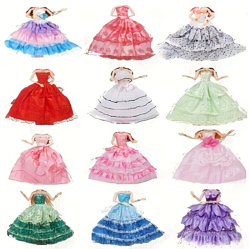 Fashion Doll Clothes Set 42pcs for 11.5 Inch Dolls – Evening Dresses Tops Trousers Bikinis Skirts & Hangers Assorted Dress-Up Kit Gift for Girls Ages 3+ Birthday Christmas