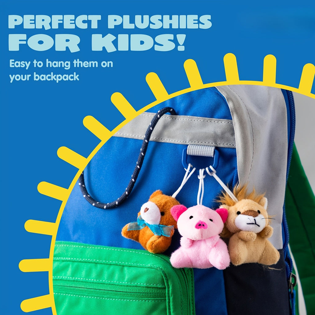 72 Pack Mini Plush Animals Bulk Assortment – 72 Unique Designs 2.5-3 Inch Stuffed Animal Figures with Hanging Loop, Carnival Prizes, Party Favors, Classroom Rewards, Stocking Stuffers