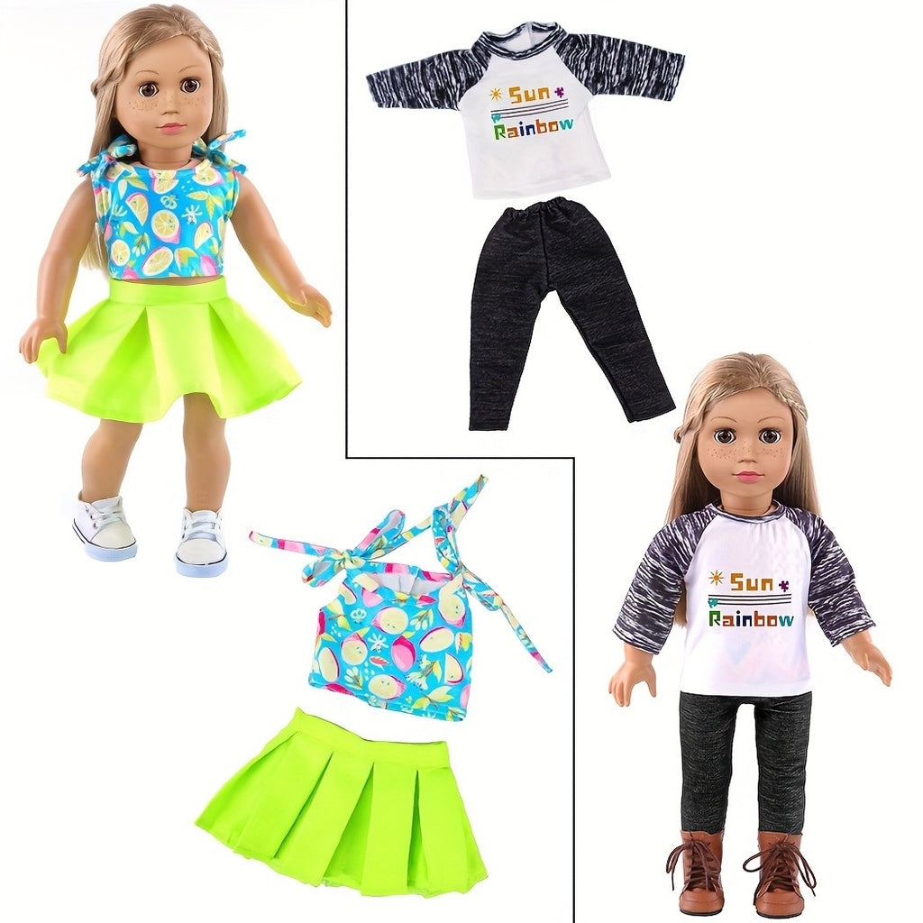 18 Inch Doll Outfits 10 Sets – Trendy Mix & Match Doll Clothes for 18 Inch Girl Dolls, Easy On Off, Birthday Christmas Gift for Girls Ages 3+ (No Doll No Shoes)