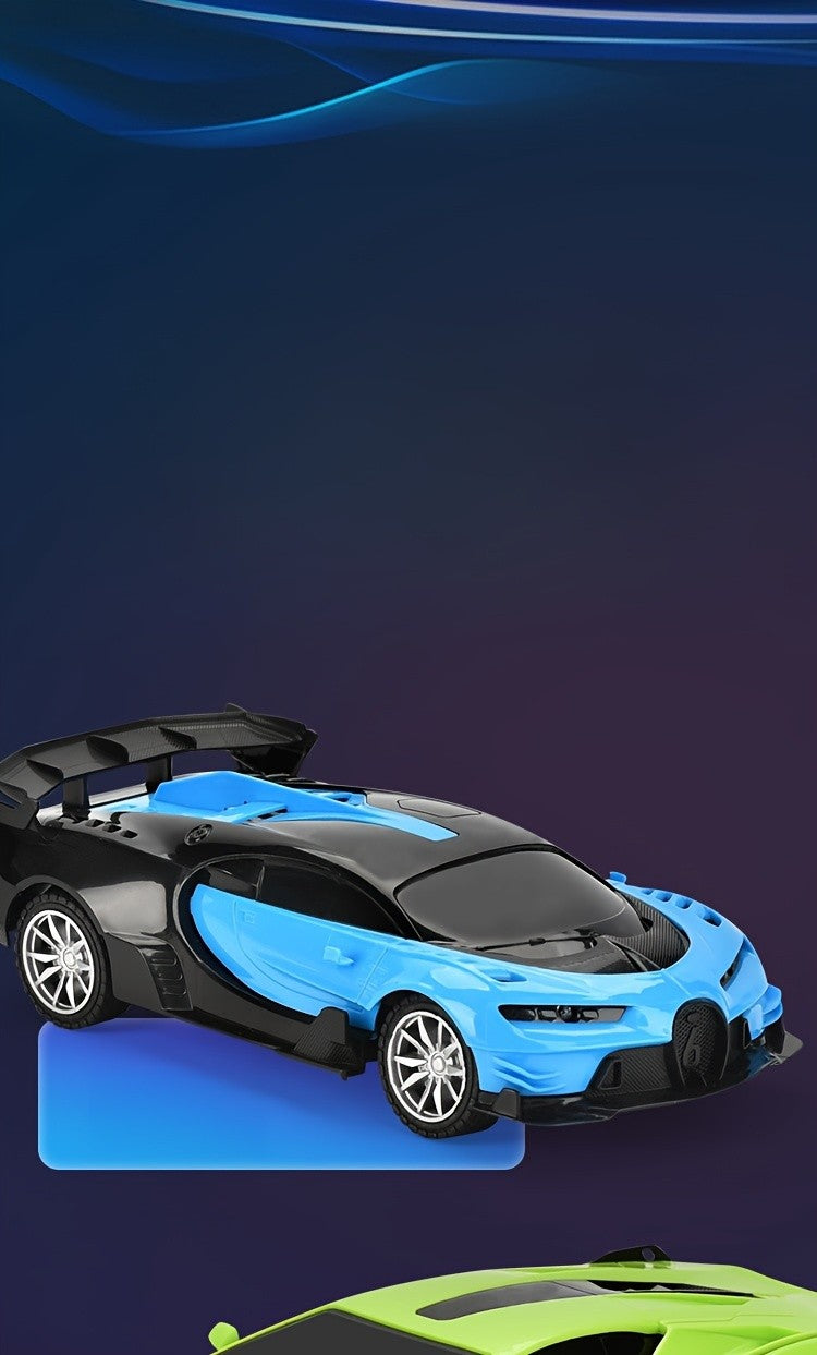 RC Car Toy 1:24 Scale High-Speed Drift Remote Control Car with LED Lights & 4-Channel Control – Kids Birthday Christmas Halloween Gift Blue Black Red