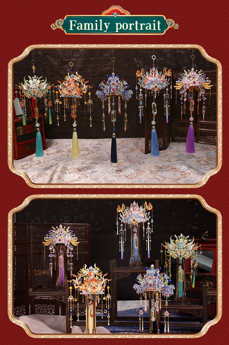 3D Metal Puzzle Phoenix Crown – Elegant Blue & Gold Intricate Model with Beads & Tassels, Unique DIY Assembly Gift for Teens Adults Boyfriend Girlfriend Birthday Christmas
