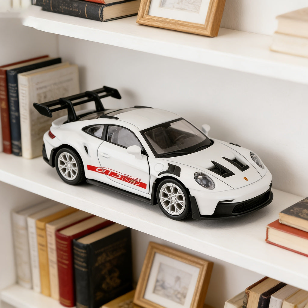 Die-Cast Porsche 911 Model Car – High-Detail Zinc Alloy Collectible Display Piece for Adults, Home & Office Decor, Car Lover Birthday Christmas Gift, Blue White Green Grey