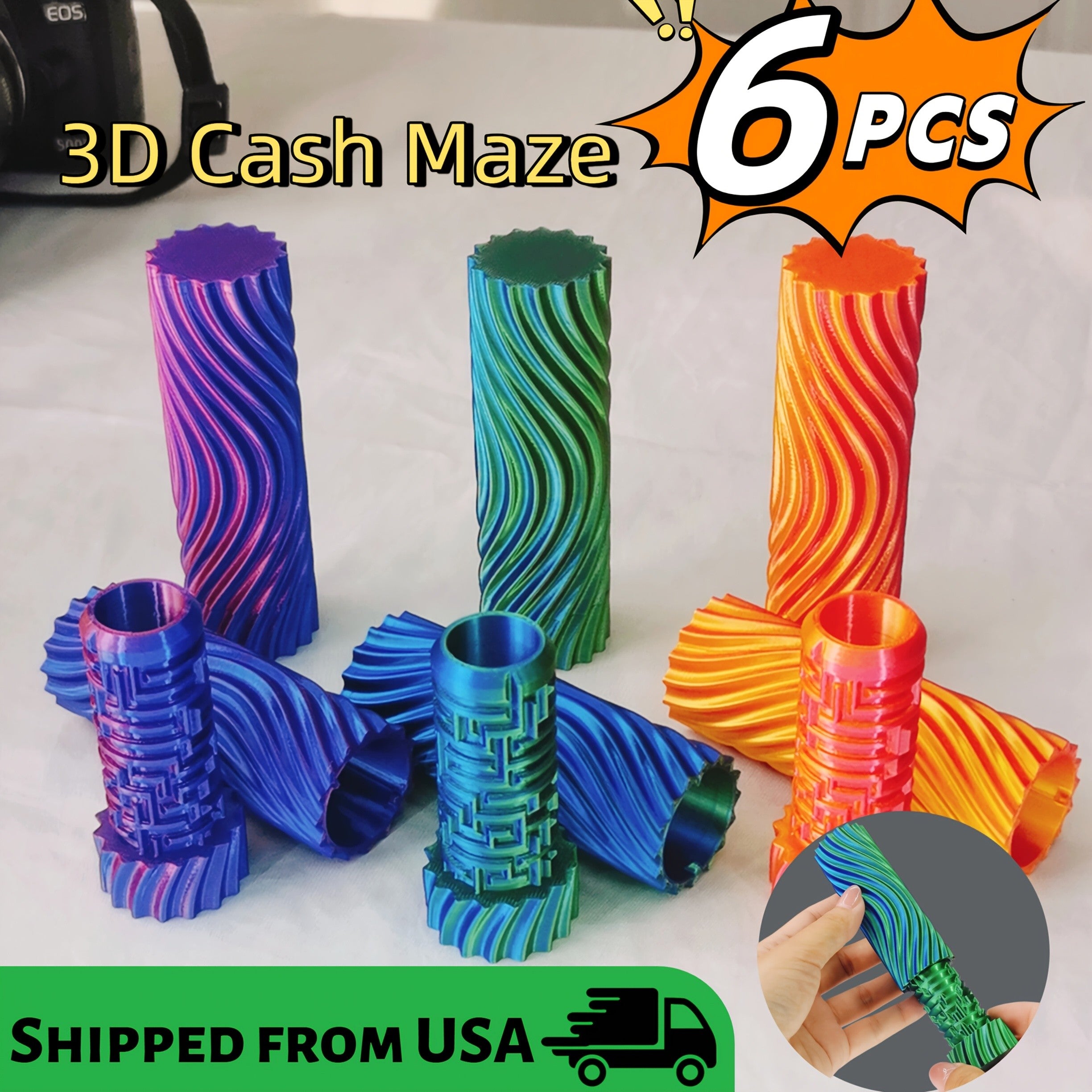 3D Cash Maze Puzzle Gift Box 6-Pack – Novelty Money Gift Container with Maze Challenge – Fun Present Box for Christmas, Halloween & Easter – Unique Gift Idea for Kids & Adults