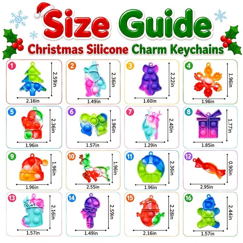 Animal Press Fidget Toy Set 32 or 36pcs with Keychain Pendant – 8 Cute Styles Bulk Party Favors for Kids, Classroom Rewards, Birthday Valentine’s Day Easter Gift