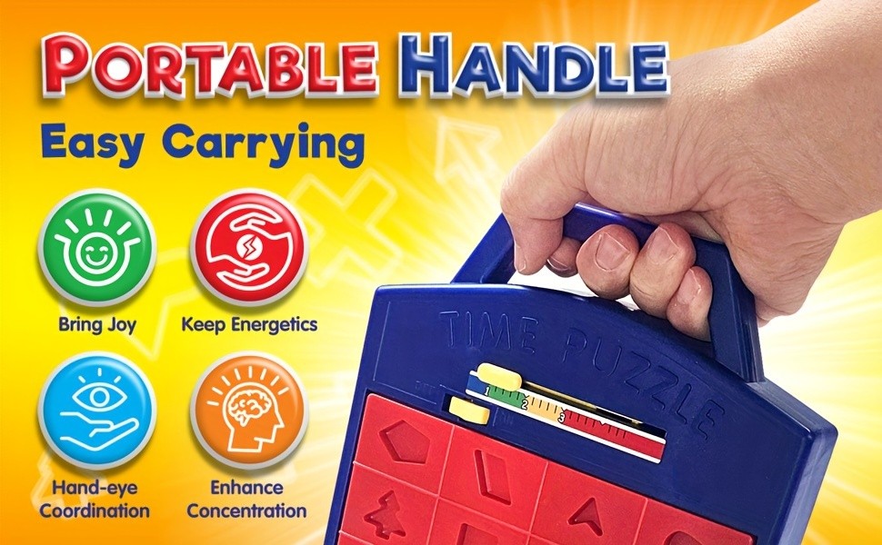 Pop-Up Timer Shape Puzzle Game for Kids – 3-Level Interactive Board Game for Hand-Eye Coordination, STEM Learning & Travel Fun, Ages 3 4 5 and Up