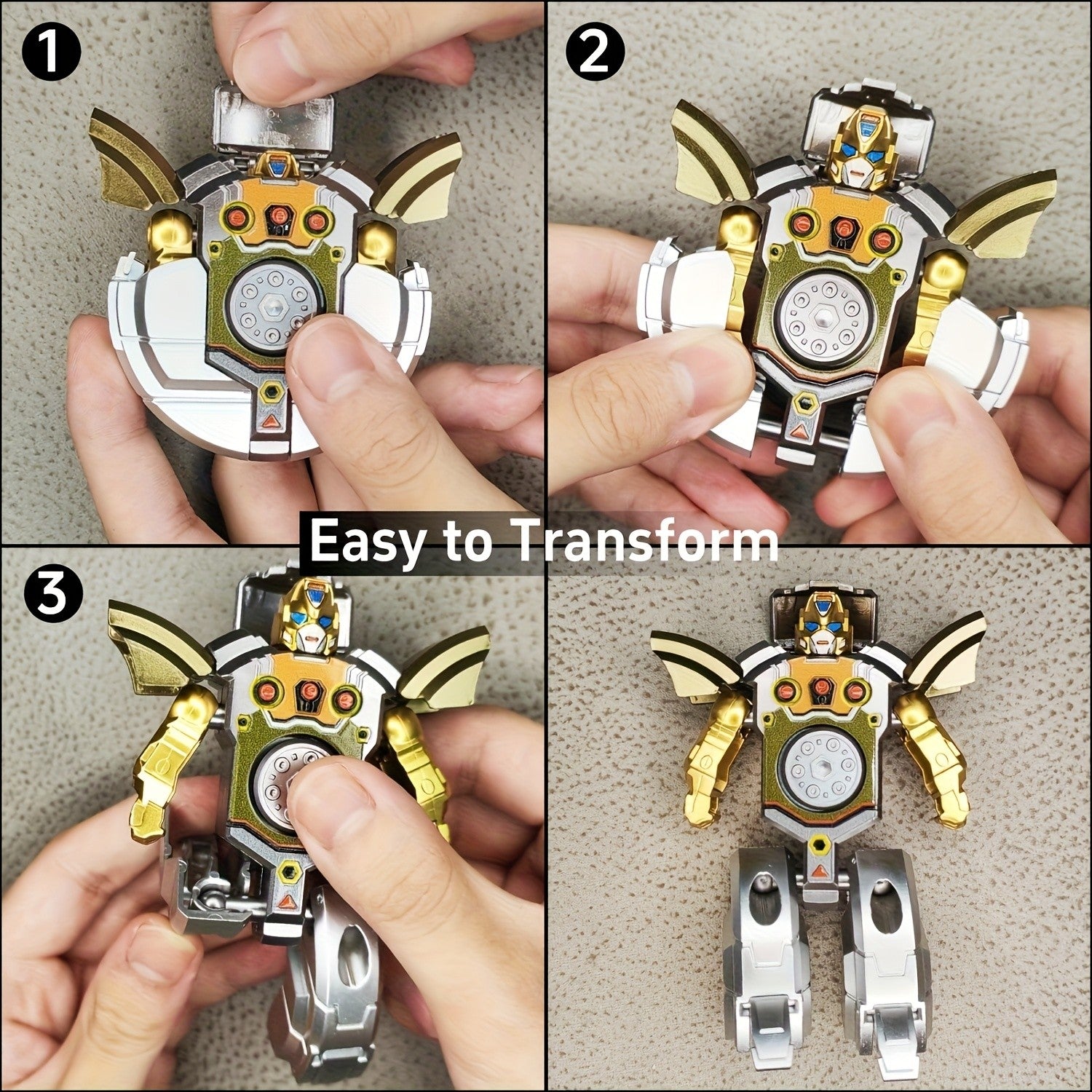 Deformation Robot Fidget Spinner Bulk Pack 12 21 30pcs Finger Gyroscope Random Color ABS – Fingertip Gyro Stress Relief Toy for Kids & Adults, Easter Party Favor Gift
