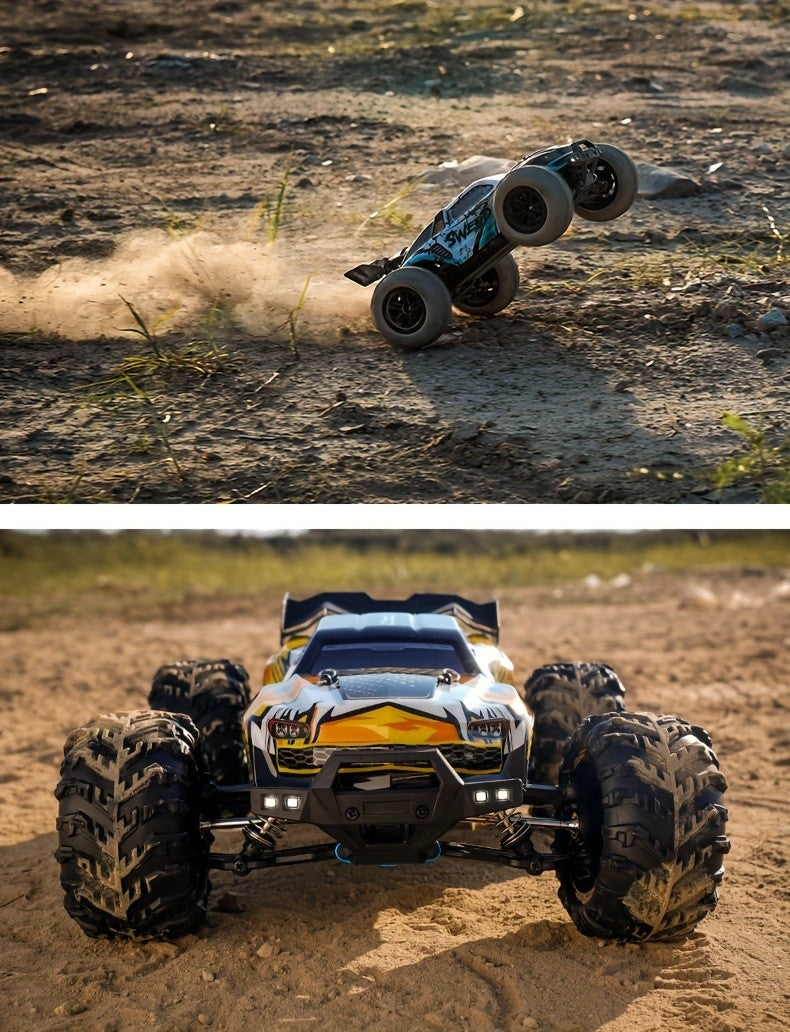 1/16 Scale 4WD Brushless Motor RC Car 70km/h High Speed 2.4G Remote Control Off-Road Drift Racing Truck with 2 Batteries – Kids Adults Gift