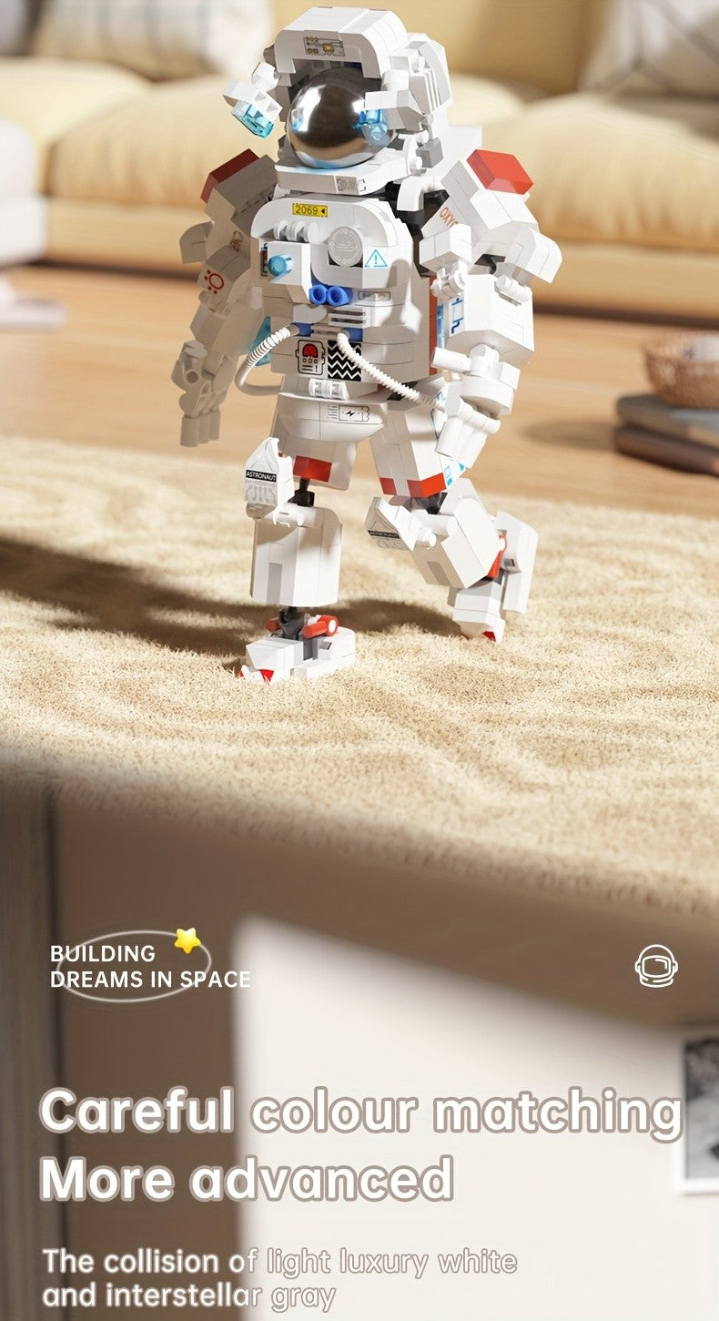 Astronaut Mini Building Block Set 623pcs – Space Theme DIY Desk Decoration, Stress-Relieving Assembly Toy for Boys & Girls, Easter & Holiday Gift