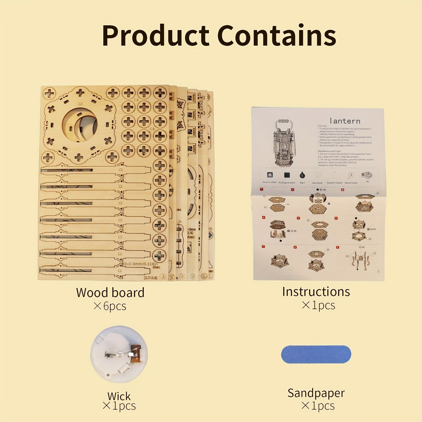 3D Wooden Puzzle Rotating Vintage LED Lantern Kit – Hands-On Building Activity, Mechanical Model, Desk Decor & Christmas Birthday Gift for Kids Adults