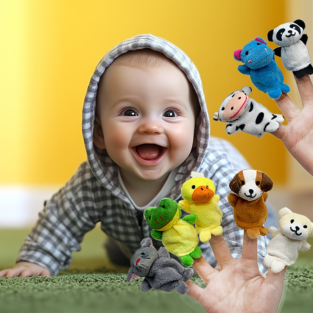Animal Finger Puppets Set 20pcs Soft Plush Mini Puppets for Kids Toddlers - Elephant Cow Chicken Horse Dog Figures for Puppet Shows Party Favors Classroom