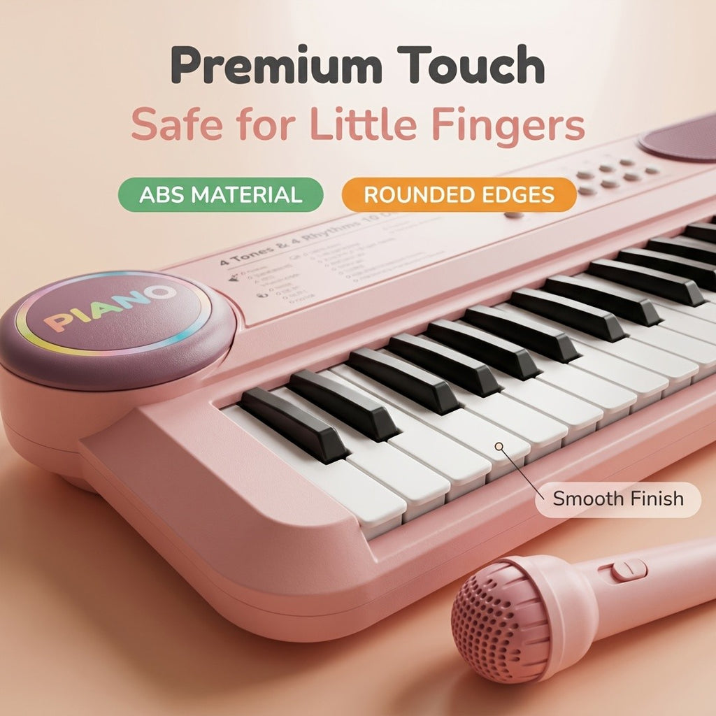 Kids 37-Key Electronic Keyboard Piano with Microphone Multifunctional Educational Music Instrument Toy – Birthday Gift for Boys Girls Toddlers