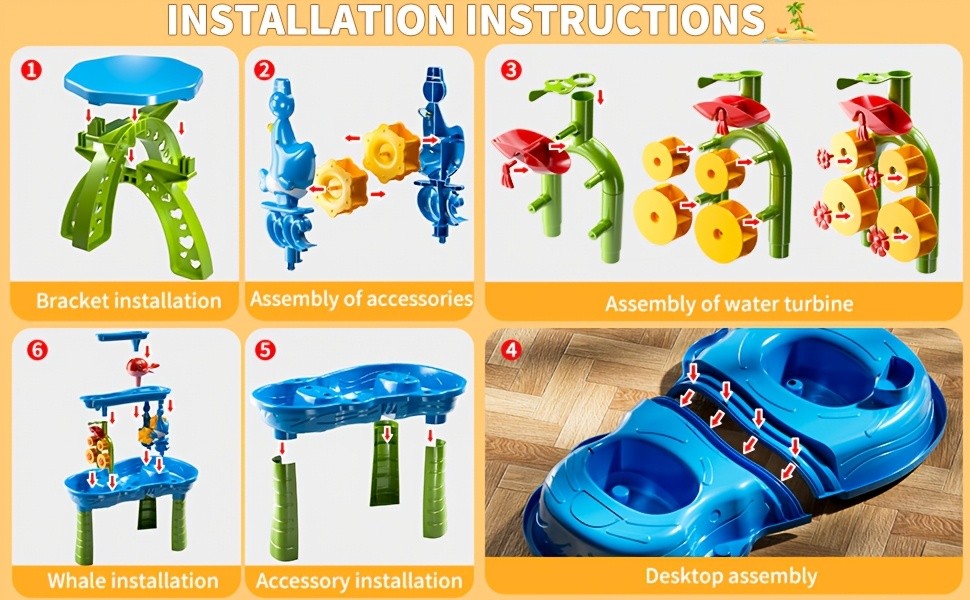 Sand & Water Table for Toddlers 3-Tier with Shovel Scoop Strainer – Outdoor Sensory Play Set for Kids Ages 2-6, Backyard Beach Patio Summer Activity