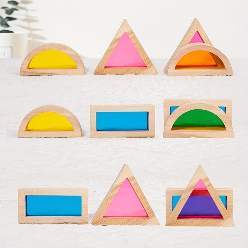 Translucent Colored Acrylic Building Blocks for Kids - Geometric Sensory Construction Toy, Parent-Child Bonding Educational Gift for Birthdays & Holidays