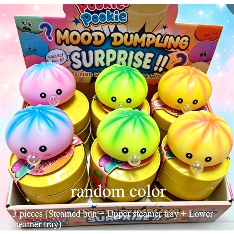 Steamed Bun Squishy Toy Gift Set 4pcs - Soft Bouncy Dumpling Squeeze Toys with Gift Bag Birthday Gift for Her Him Adults Kids Surprise Toy