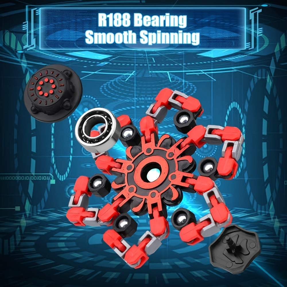 Deformable Robot Fidget Spinner Gyro Toys 10 & 15 Pack – Mechanical Fingertip Spinner Decompression Toys, Glow in Dark Option, Party Favors & Gifts