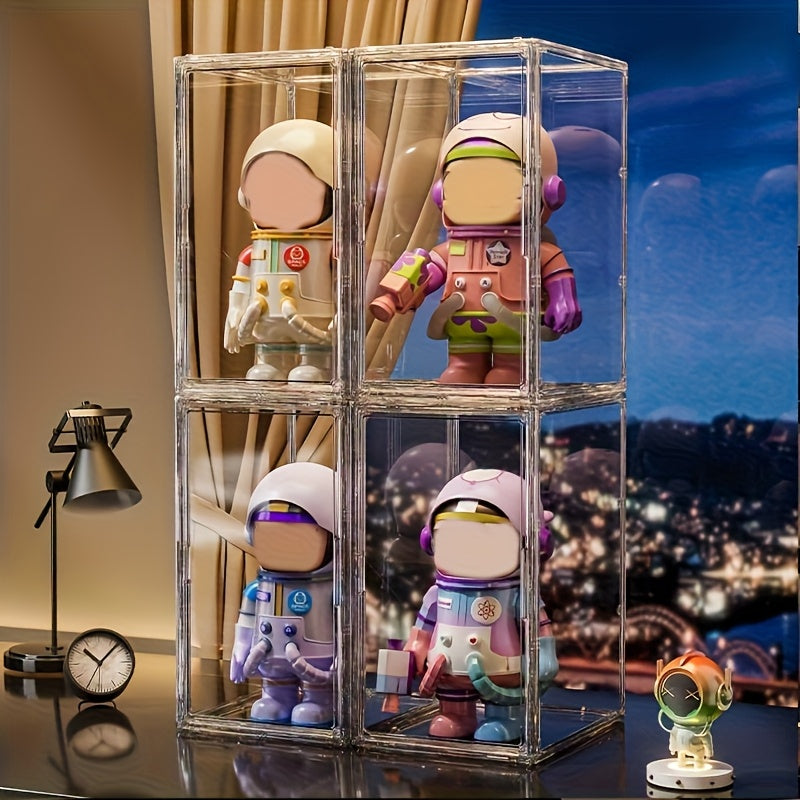 XXL Acrylic Display Case with Magnetic Door for LABUBU Figures Plushies & Collectibles – Crystal Clear Dust-Free Organizer Box, 1pc or 2pcs Set, Gift for Collectors Anime Funko Pop Fans