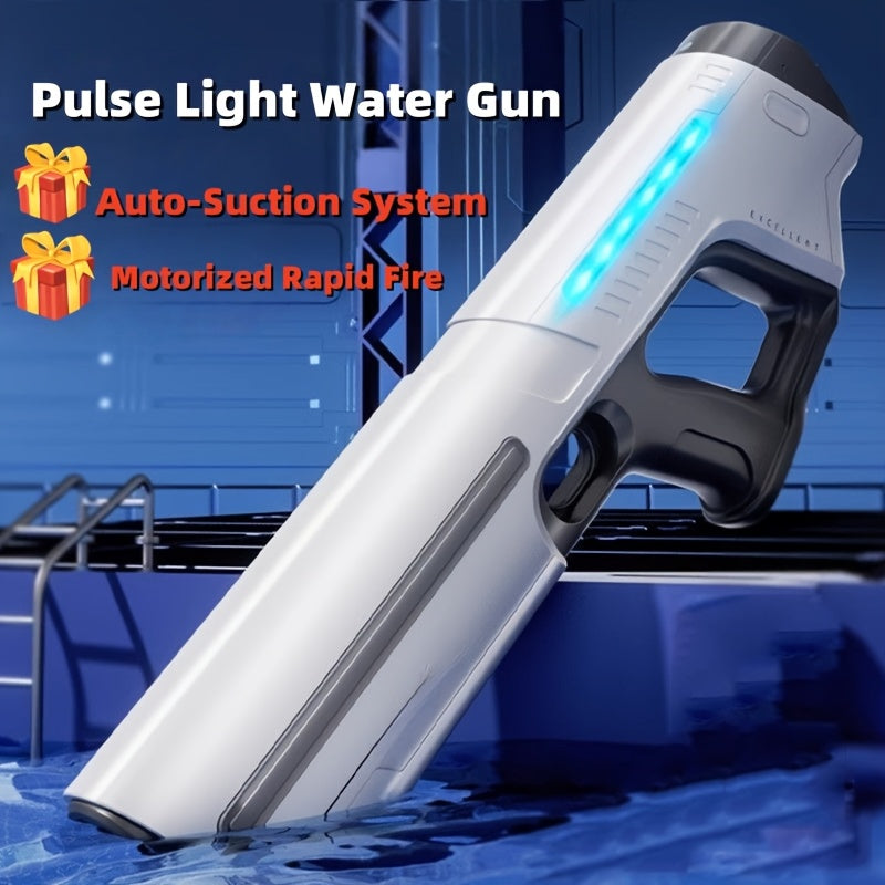 2-Pack Electric Water Gun with LED Light & 40ft Range – USB Rechargeable Auto-Fill Pulse Jet Squirt Gun for Pool Beach Backyard Kids Adults