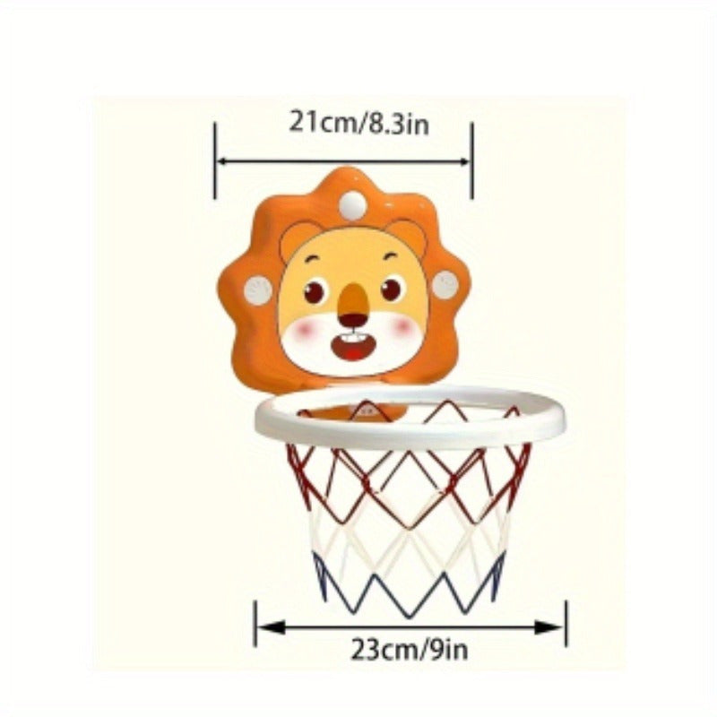 Kids Basketball Hoop Wall Mounted Indoor – Cartoon Lion Game Set with Ball & Pump for Playroom Bedroom, Fun Sports Toy Gift for Boys Girls Toddlers Ages 3+