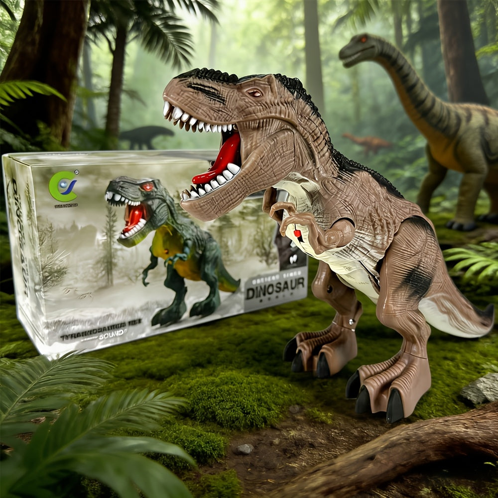 Electric Walking Dinosaur Toy Set 3-Pack with Sound & Light – T-Rex, Brachiosaurus & Stegosaurus Jurassic Dino Figures – Birthday & Christmas Gift for Boys Ages 3-7