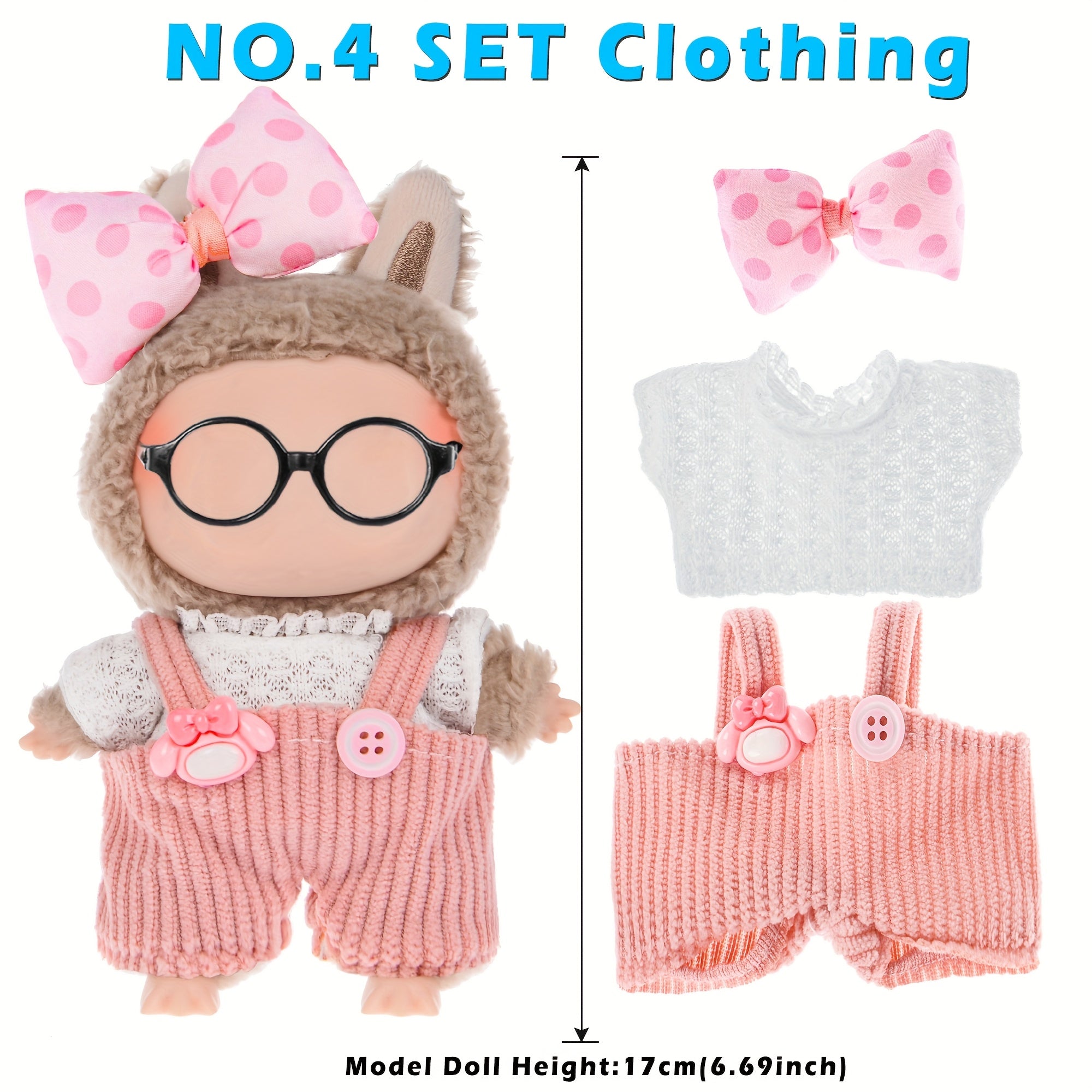 6pcs Mini Fashion Doll Outfits Set for 17cm (6.7 Inch) Dolls – Mixed Style Clothing Pack, Assorted Designs, Affordable Doll Wardrobe Gift for Girls Ages 3+, No Doll Included