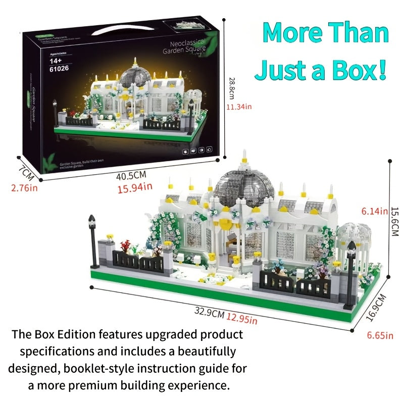 Garden Plaza Building Blocks 6700pcs Advanced Micro-Landscape Architecture Model Kit for Adults Teens Ages 14+ - Display Collector Gift for Christmas Birthday Halloween