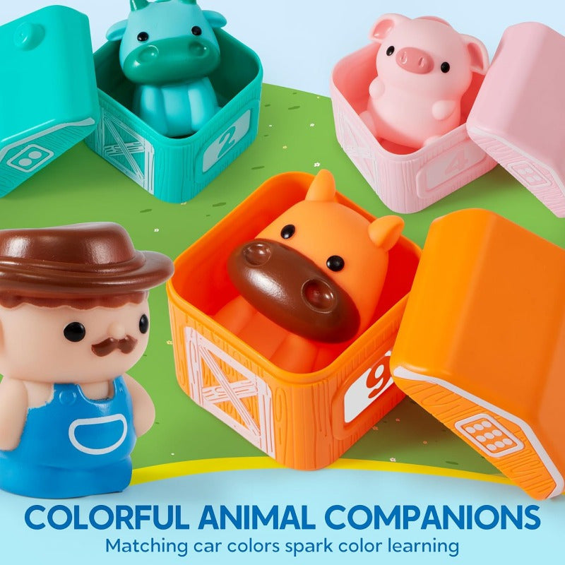 Farm Animal Number Train Toy for Toddlers 9 Animals Counting Matching Sorting STEM Educational Learning Gift Baby Boys Girls Ages 1 2 3 Christmas Birthday