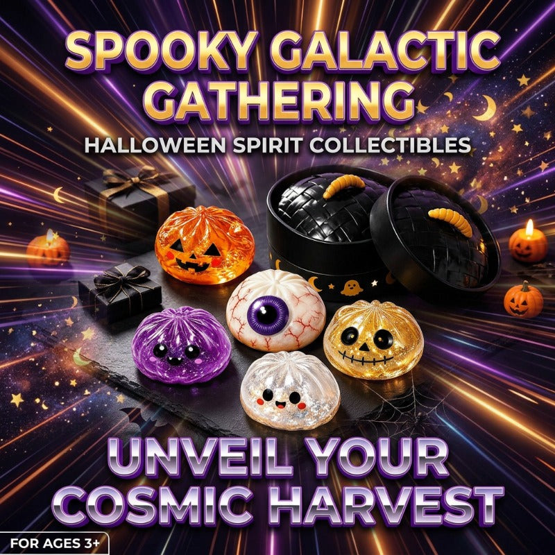 Halloween Squishy Slow Rise Toy Set 10pcs – Spooky Themed Buns & Steamer Bases Sensory Squeeze Toys – Bulk Halloween Party Favors for Goodie Bags, Classroom & Office