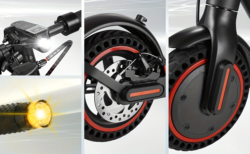 Electric Scooter for Adults 350W Folding 8.5-Inch with LED Display - 3 Speed Modes 15-30 Mile Range E-ABS Disc Brake 220LB Capacity - Commuter E-Scooter Black