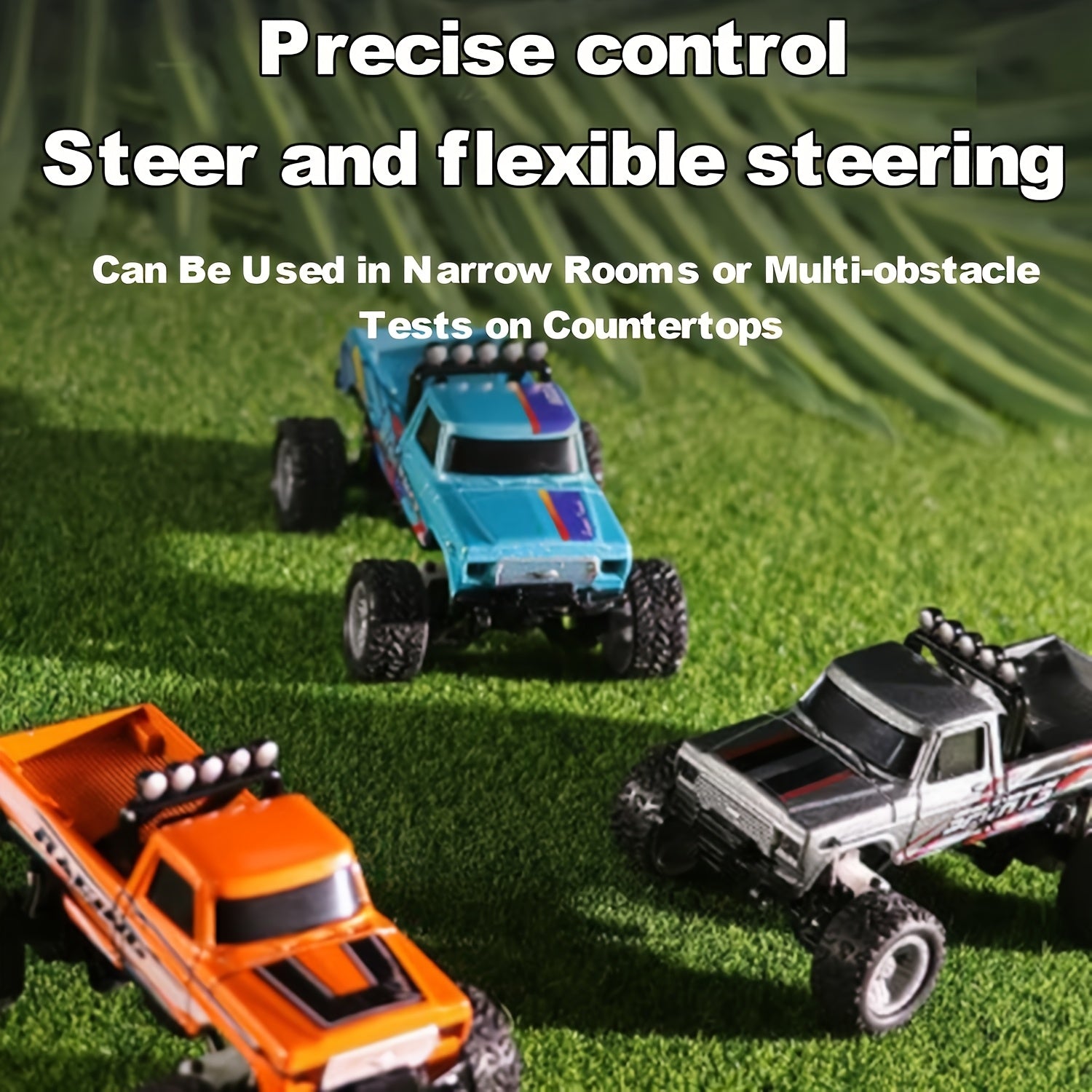 Mini RC Monster Truck 1/64 Scale 2.4GHz Die-Cast Alloy Off-Road Climbing Car with Shock Absorber - High Speed RC Gift for Adults Kids Boys