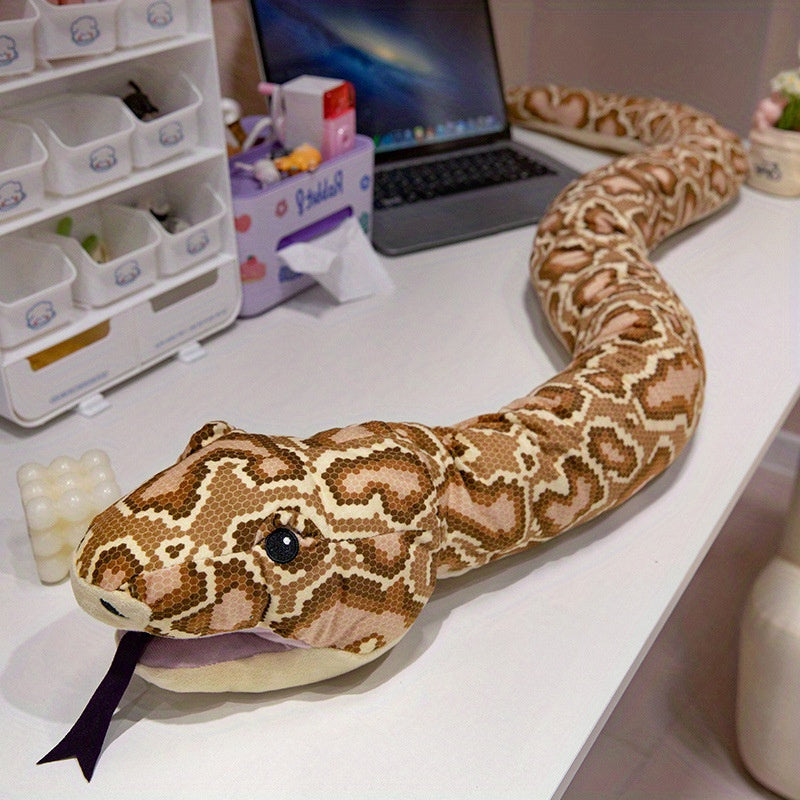 Giant Snake Plush Toy Pillow Realistic Python Stuffed Animal - Funny Prank Gift Cushion Doll for Halloween Christmas Kids Adults Small