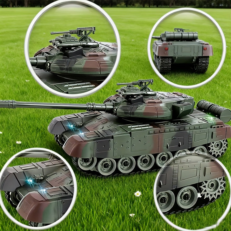 1:16 Scale RC Military Tank 9-Channel All-Terrain Off-Road Armored Vehicle with LED Lights & Sound Effects – Collectible Remote Control Tank Toy for Boys Kids Teens Ages 6+ Birthday Christmas Gift