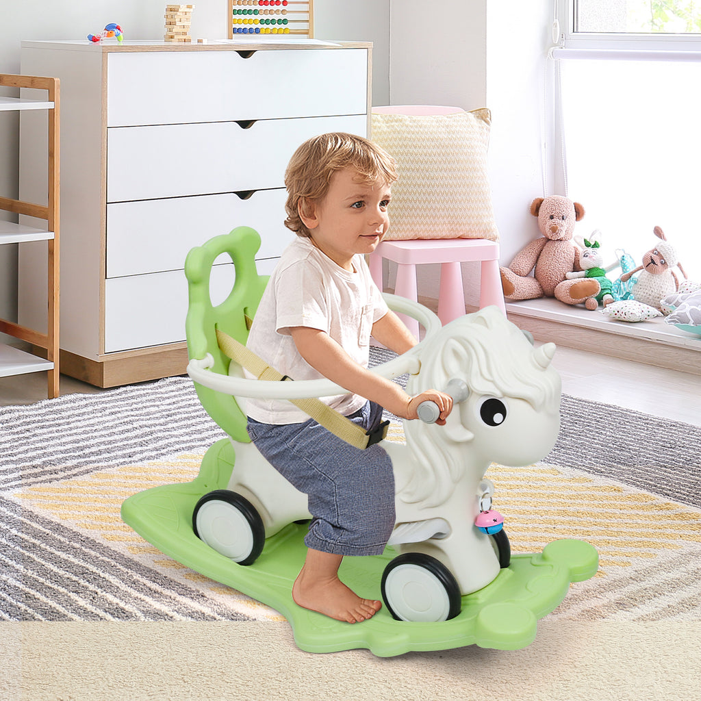 3 in 1 Rocking Horse for Toddlers 12M+ – Detachable Balance Bike, Ride-On Toy & Push Handle, Balance Board, Safe Indoor Outdoor Baby Gift for Boys & Girls Ages 1+