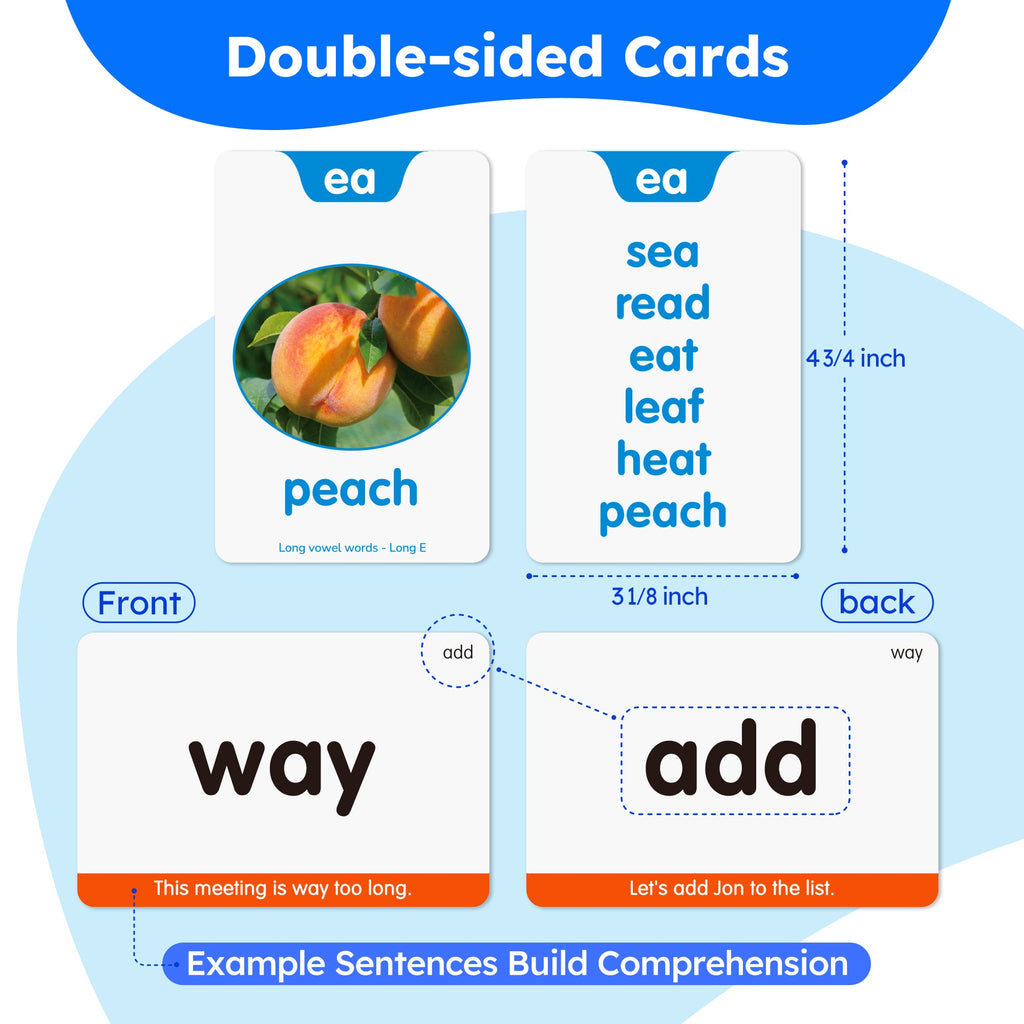 500 Sight Words & 150 Phonics Flash Cards Set – 1000+ Words, Dolch & Fry High Frequency Words, CVC Blends & Long Vowels, Learn to Read for Pre-K to 3rd Grade Kids