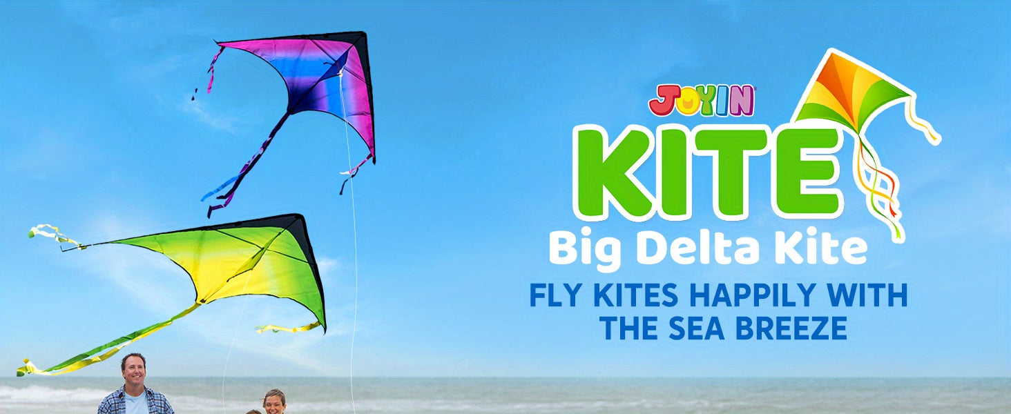 Large Delta Kite 3 Pack for Kids Adults, Easy to Fly Gradient Colorful Kites with 262.5ft String & Flowing Tails, Outdoor Beach Park Toy for Boys Girls Family, Birthday Summer Holiday Gift