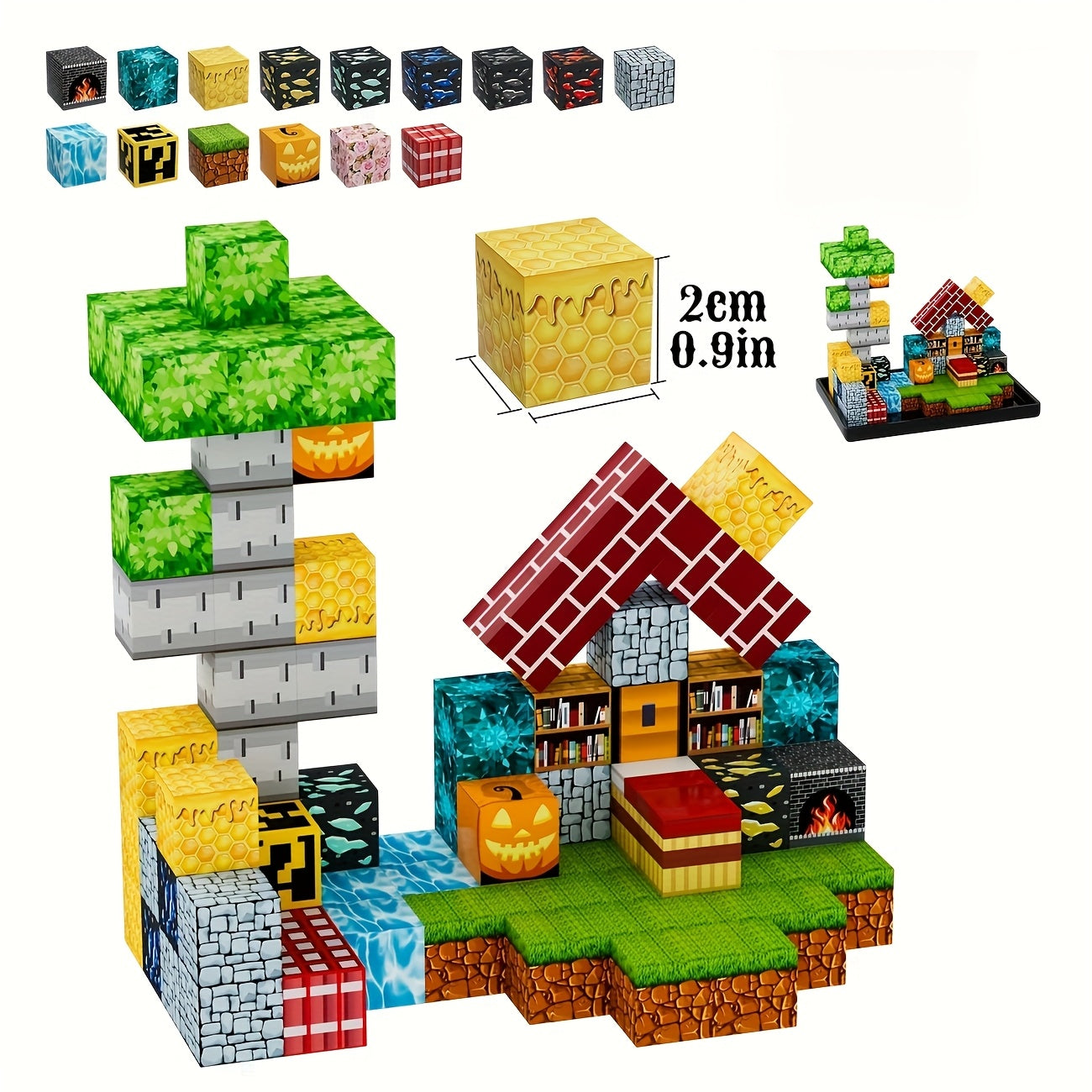 Juangu Kids Magnetic Tiles STEM Building Blocks 56 & 85 Piece Sets – Magnetic Blocks for Ages 3-10, Center of the Earth & Random Pattern Options, Birthday Halloween Christmas Gift for Boys & Girls