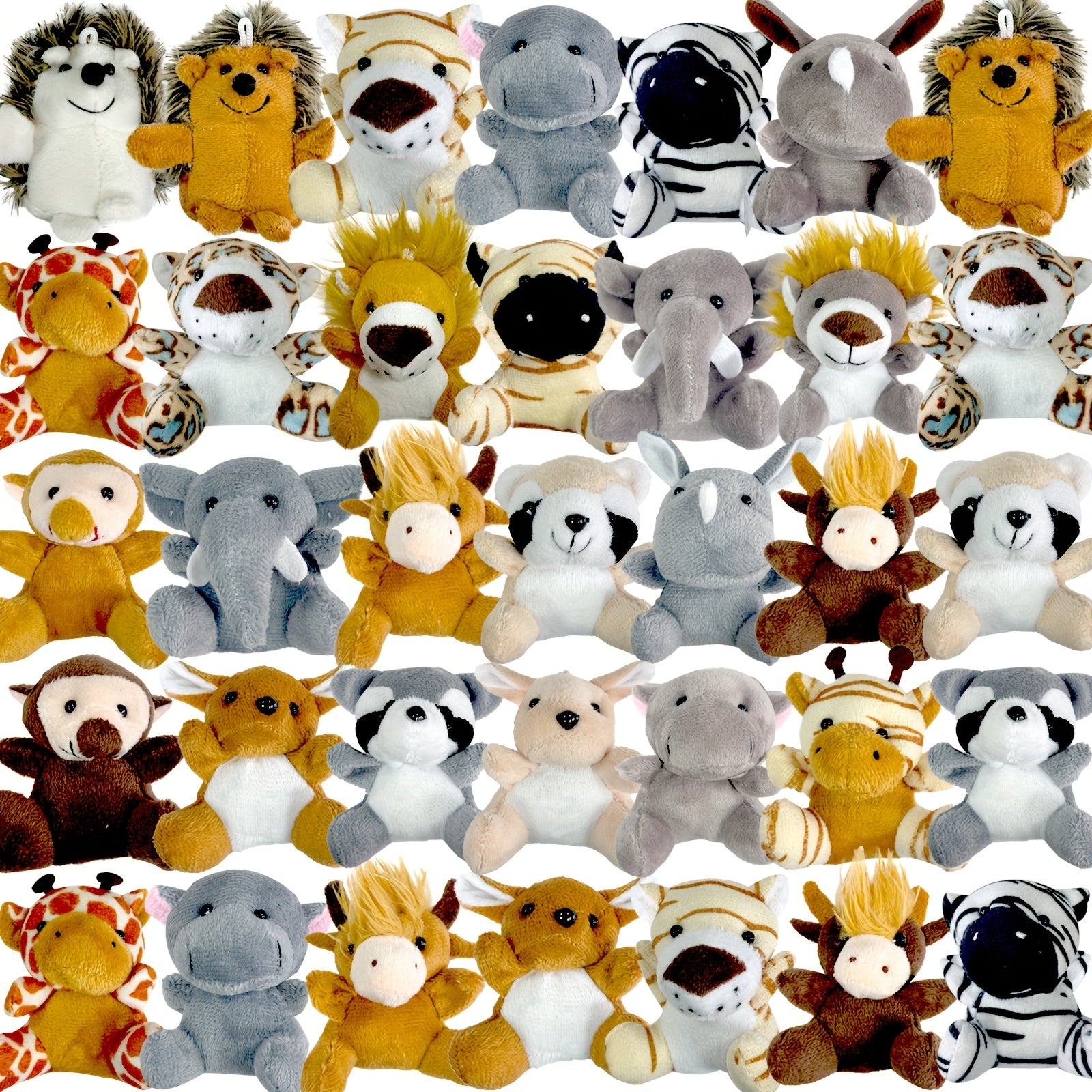 Mini Forest Animal Plush Toys Bulk 12 or 24 Pcs – Cute Small Stuffed Animals for Animal Theme Party, Classroom Treasure Box, Party Favors & Kids Birthday Gifts
