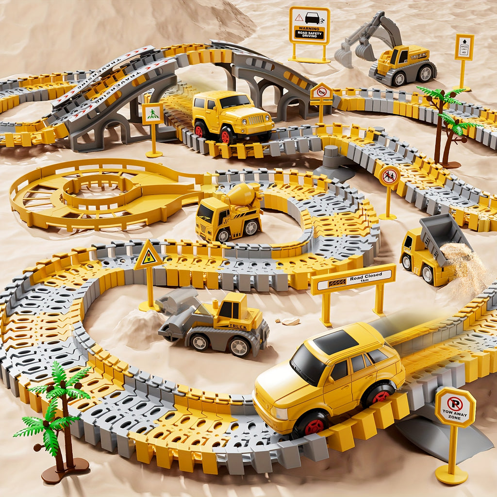 236pcs STEM Race Track Building Set for Kids Ages 3+ – Splicing Construction Track Playset with Race Cars, Preschool Engineering Toy, Christmas Birthday Gift for Boys Girls