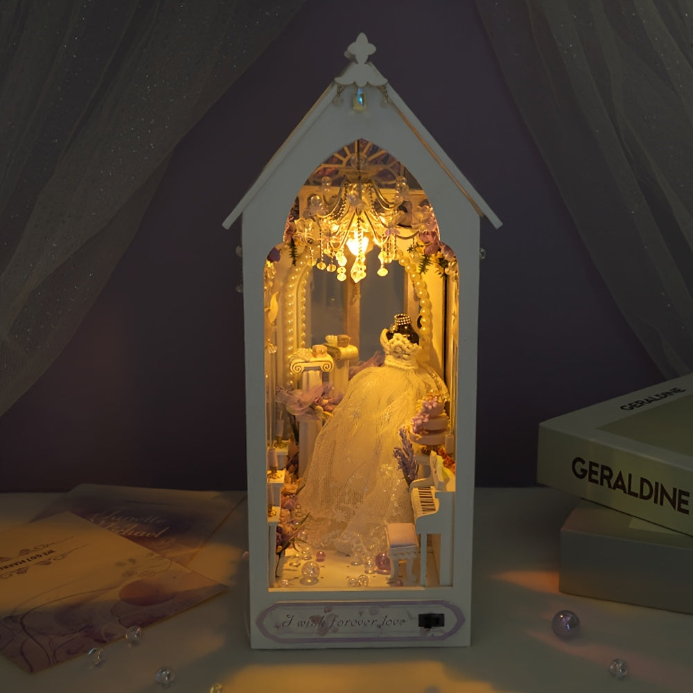 Wedding Dress Shop Miniature Dollhouse DIY Kit – Build Your Own Bridal Boutique with Furniture & Home Decor, Creative Craft Building Set for Teens Adults Ages 14+ Birthday Valentine Gift