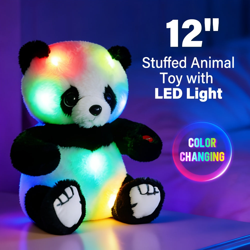 Light Up Panda Stuffed Animal 8 & 12 Inch – Cute Glowing Panda Bear Plush with LED Light, Hugging Toy Birthday Gift for Kids Boys Girls Christmas