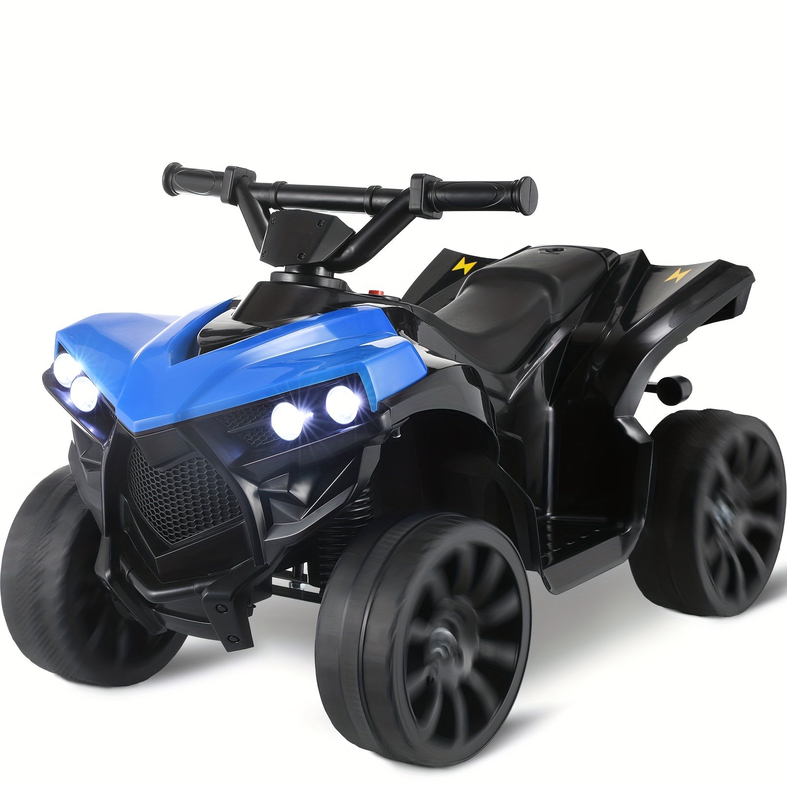 Kids Electric ATV Ride On Quad with Headlights & Pedal Accelerator - All-Terrain Anti-Slip Tires 55LB 1.86 MPH - Birthday Christmas Halloween Gift for Boys Girls Toddlers