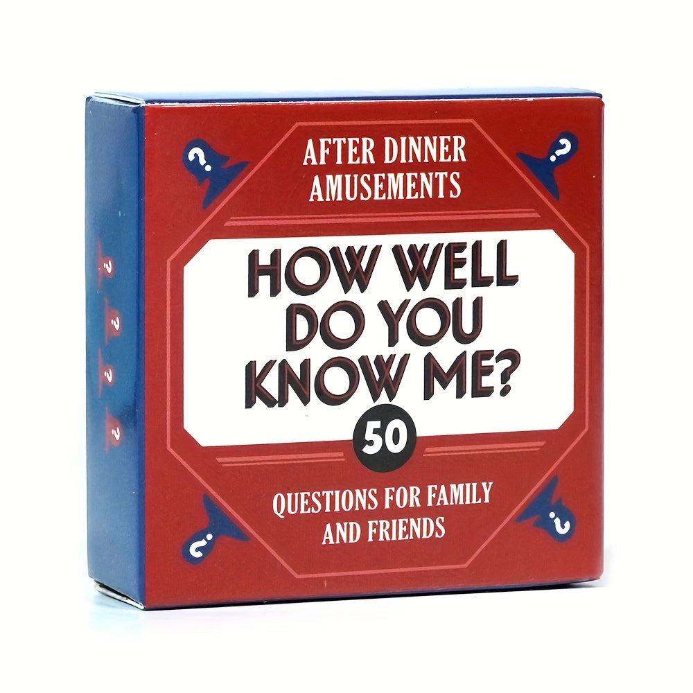 How Well Do You Know Me Card Game 50 Conversation Starter Questions for Family Friends Couples Teens Adults Camping Travel Holiday Game Night Gift