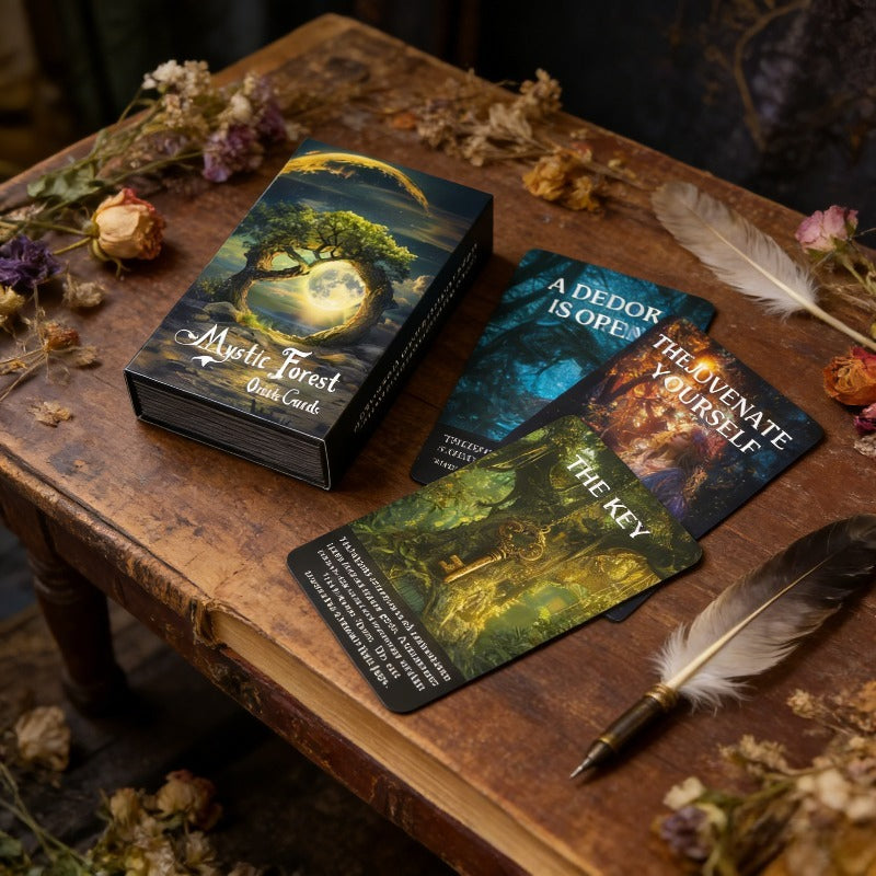 Magic Forest Oracle Cards Nature Inspired Mystical Divination Deck Beginner Tarot Reader Spiritual Guidance Gift for Women Teens Spiritual Seekers