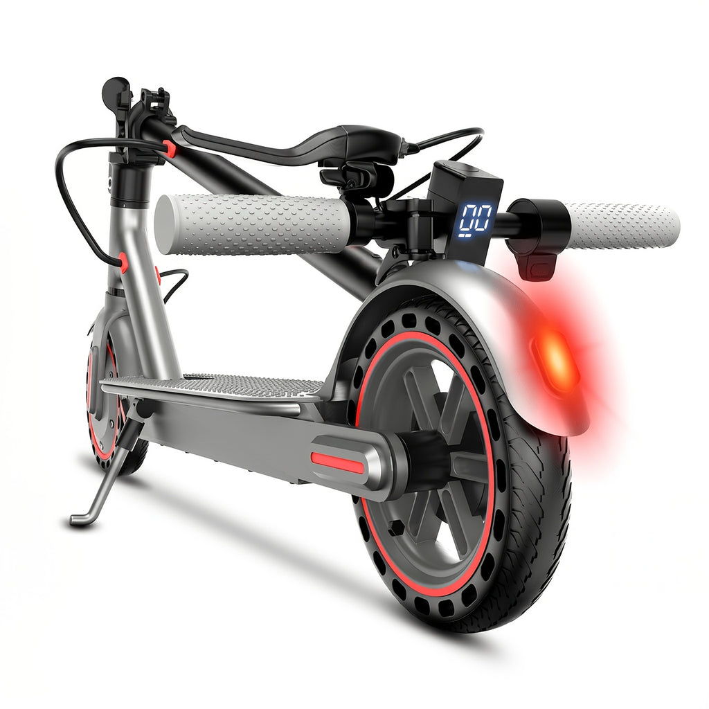 Electric Scooter for Adults 350W Foldable 19 MPH 21 Mile Range 8.5 Inch Solid Tires APP Control Dual Brake LED Lights Portable E-Scooter Commuter