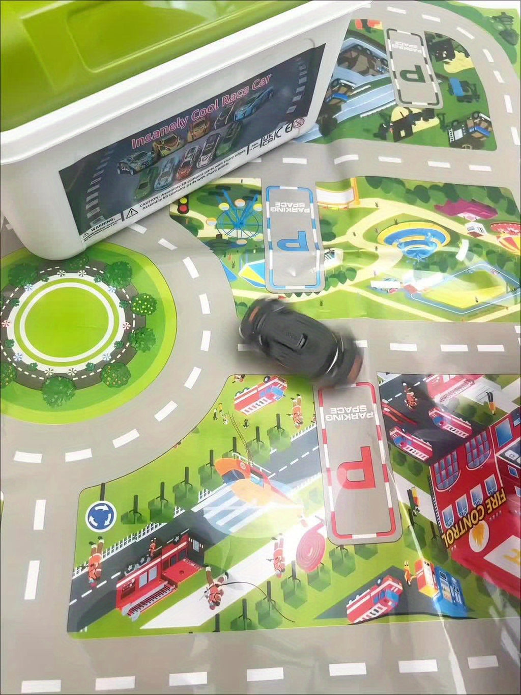Pull Back Cars 60pcs Mini Race Car Set with Storage Box Foldable City Play Mat Traffic Signs - No Battery Tin Toy Gift for Boys Girls Ages 3+