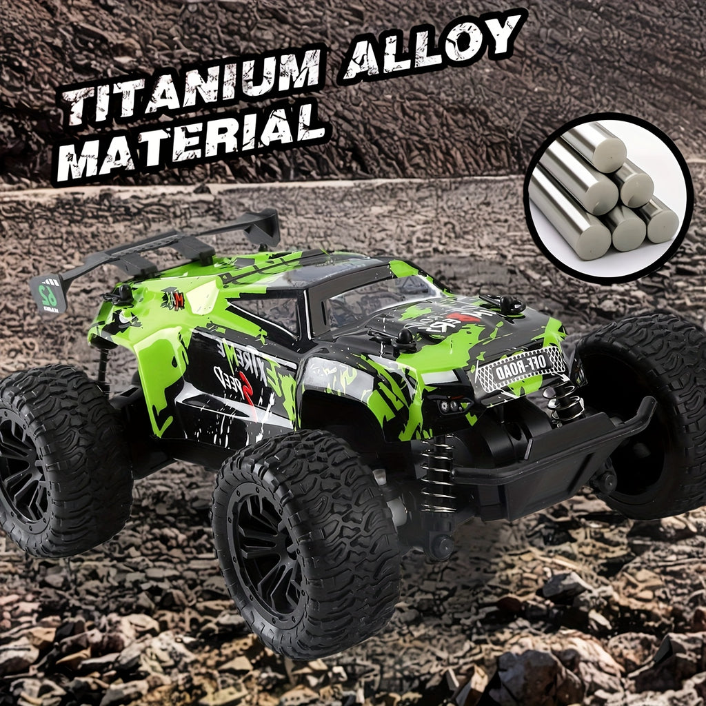 All-Terrain RC Off-Road Car 2.4GHz Durable Alloy Body Remote Control Toy Car Safe Design Rechargeable Kids Boys Ages 3+ Birthday Easter Christmas Gift