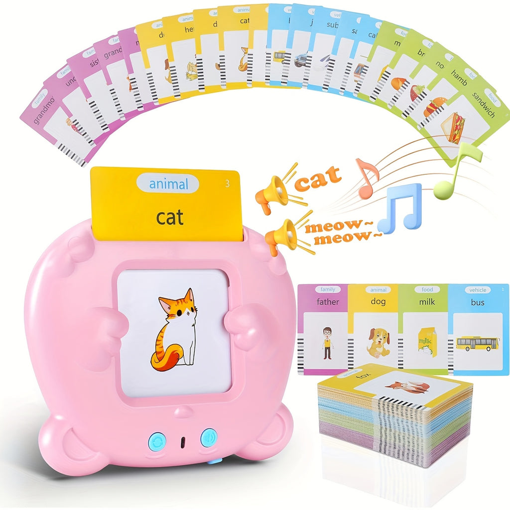 Talking Flash Cards Bear Shaped Sight Words Educational Learning Toy Toddler Kindergarten Preschool Speech Gift Kids Ages 2-6