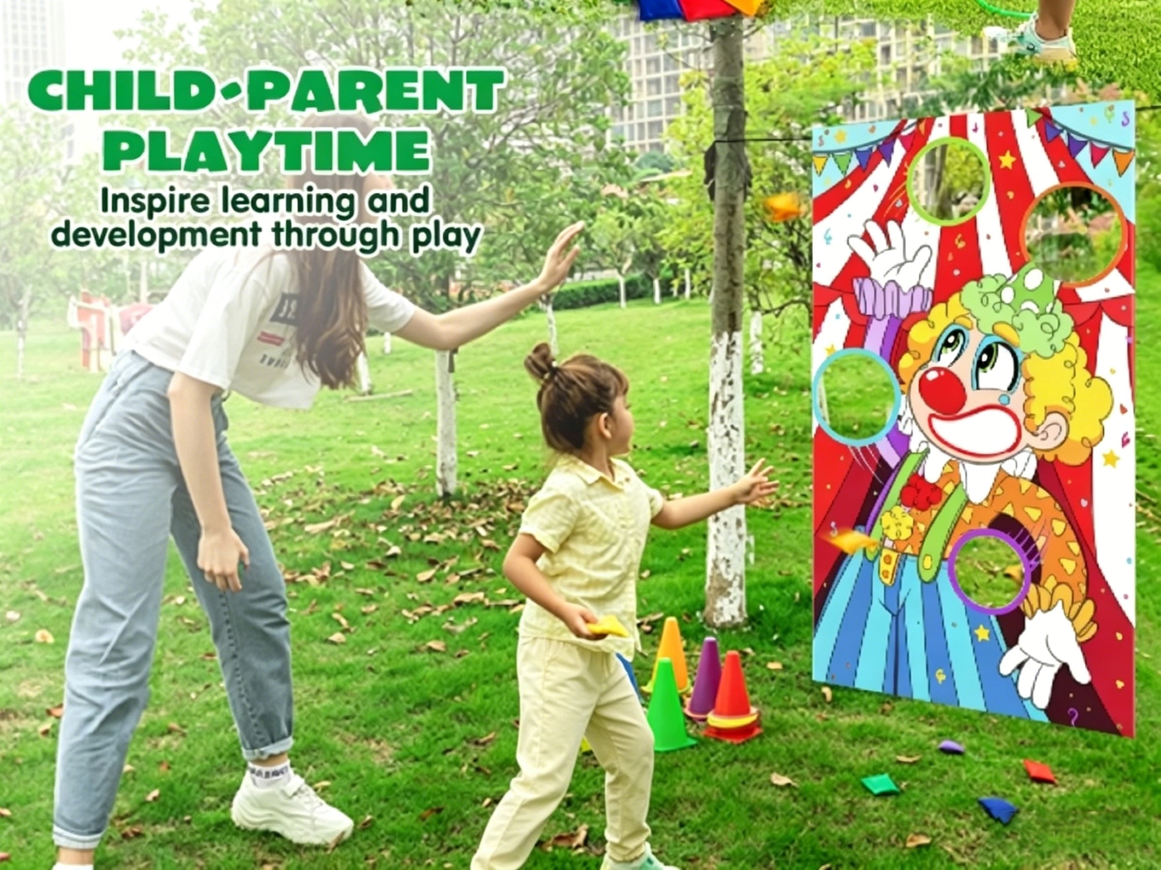 Ring Toss Game Set for Kids 31PCS Outdoor Yard Games Bean Bag Toss Lawn Party Carnival Games for Toddlers Family Easter Gift