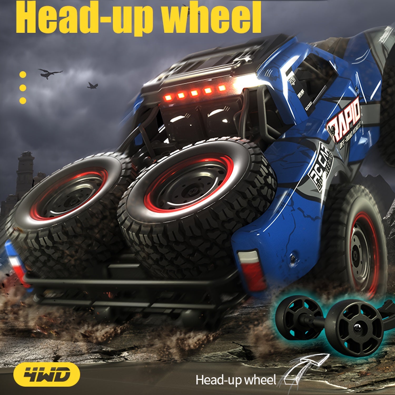 High-Speed RC Off-Road Car 1:14 Scale 4WD, Brushless Motor PRO 50-70Km/h or Carbon Brush 38Km/h, Remote Control Truck for Kids Adults RC Enthusiasts